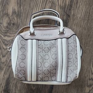 Calvin Klein Beige and Cream Satchel